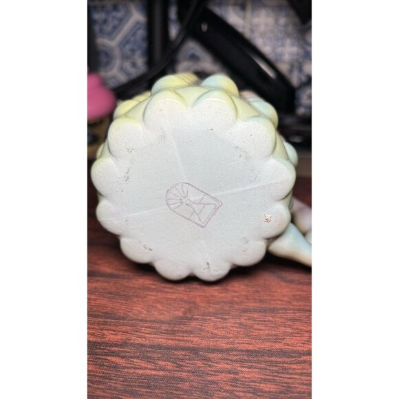 Gradient Ceramic Mug Pastel Green Pink Blue Textured Rippled Design - Picture 4 of 9